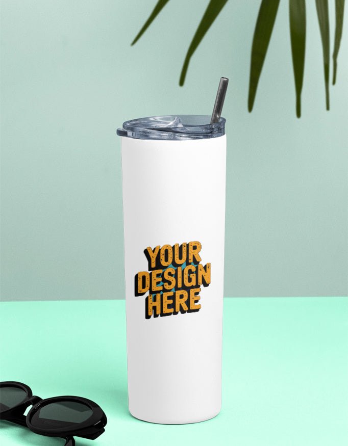 Customized Stainless Steel Skinny Tumbler with Straw - Armbh