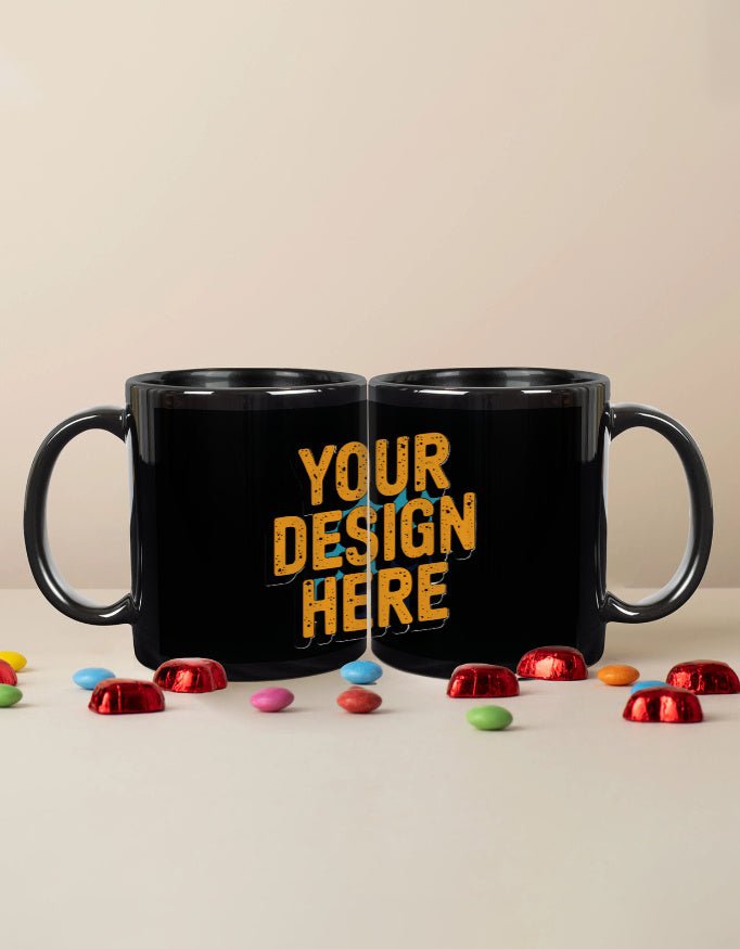 Premium Full Black Coffee Mug – Custom Print | Ceramic Mug for Hot & Cold Beverages - Armbh